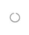 mens pave white gold flat link bracelet