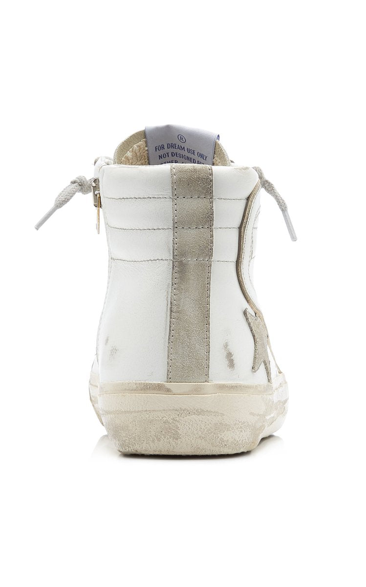 Slide Leather & Suede High Top Sneaker