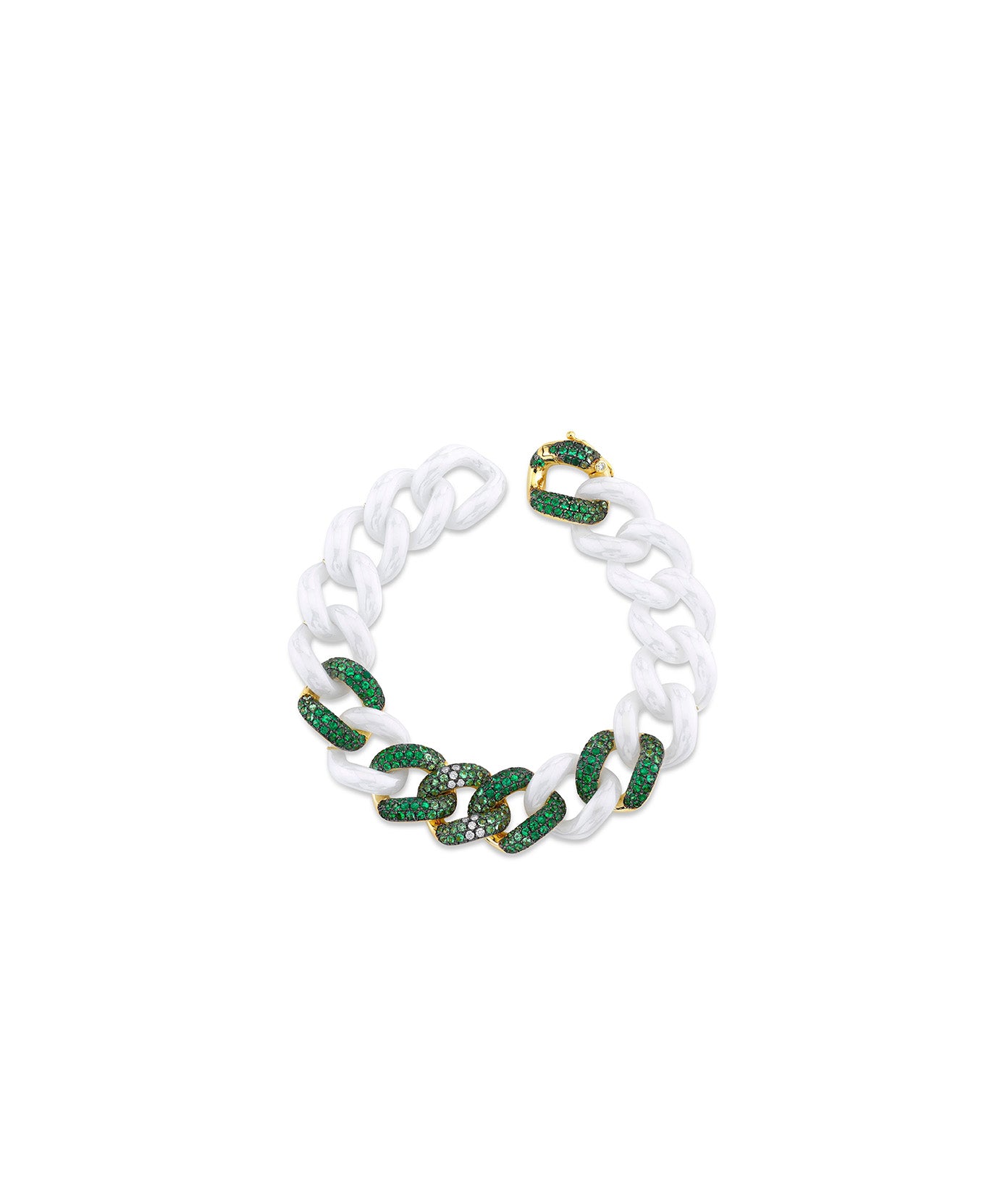 white ceramic link with pave  bracelet from Shay